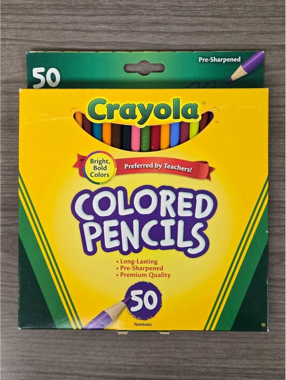 Crayola 50 Colored Pencils Set Pre Sharpened Assorted Bright Colors 68-4050